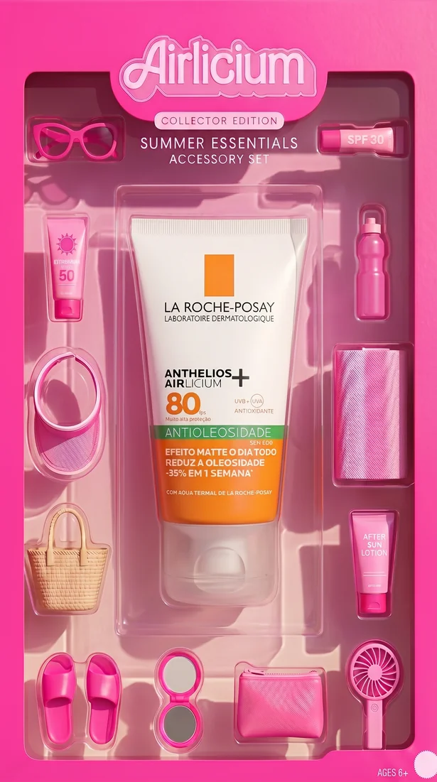 Kit Airlicium Summer Essentials, embalagem rosa